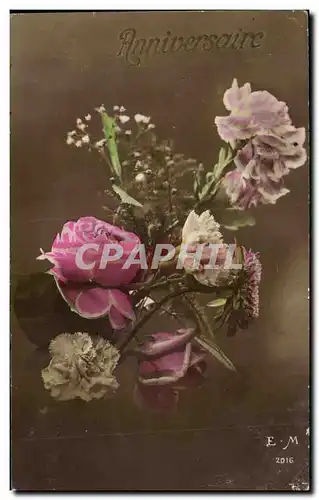Cartes postales Fantaisie Fleurs Anniversaire