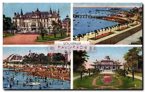 Ansichtskarte AK Souvenir D Arcachon Le Casino de la Plage Vue generale Le boulevard promenade La Plage Le Casino