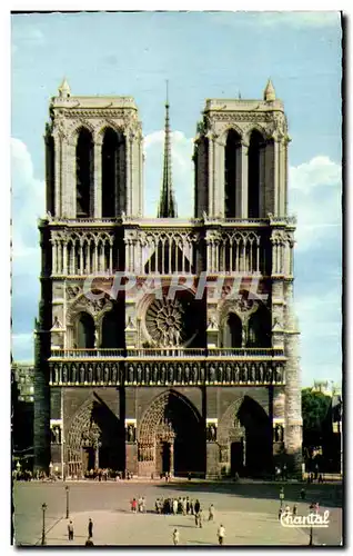 Cartes postales moderne Paris Facade de Notre Dame