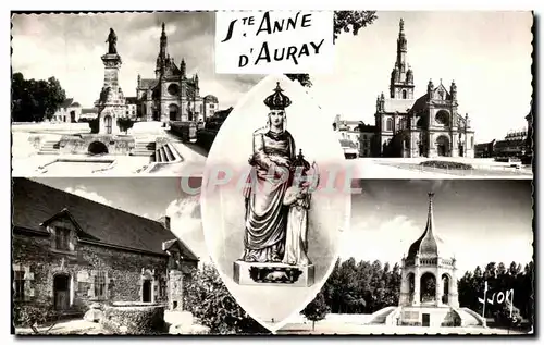 Cartes postales Sainte Anne D Auray Staue de Ste Anne La fontaine et la Basilique