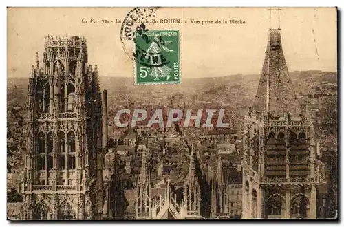 Cartes postales La cathedrale de Rouen Vue prise de la Fleche