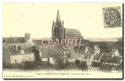 REPRO L Eglise de Montfort L Amaury vue du bas Tours