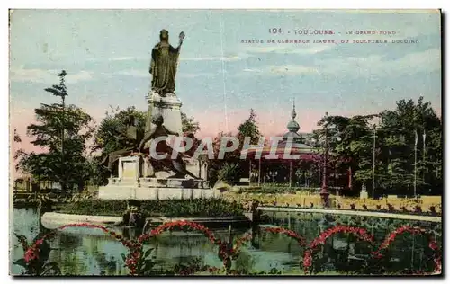 Ansichtskarte AK Toulouse Le grand rond Statue de Clemence Izaure Ducuing