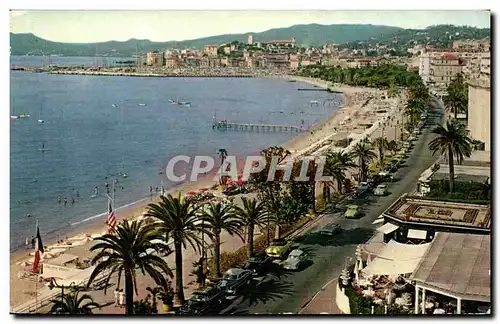 Moderne Karte Cannes La Promenade de la Croisette et le Suquet