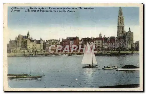Cartes postales Antwerpen De Schelde en Panorama gezien vanaf St Anneke Anvers L Escaut et Panorama vus de St An