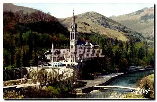 CP Lourdes La Basllique le Gave et le nouveau Pont