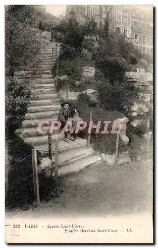 Ansichtskarte AK Paris Square Saint Pierre Escalier allant au Sacre Coeur Enfants