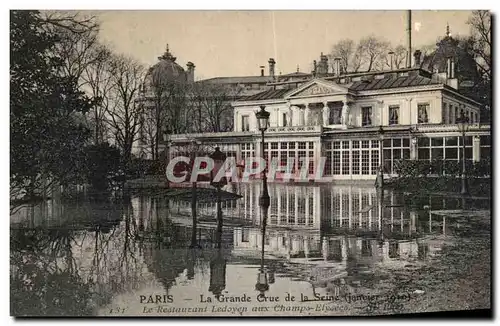 Ansichtskarte AK Paris La Grande Crue de la Seine Restaurant Ledoyen aux Champs Elysees