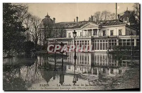 Cartes postales Paris La Grande Crue de la Seine Restaurant Ledoyen aux Champs Elysees
