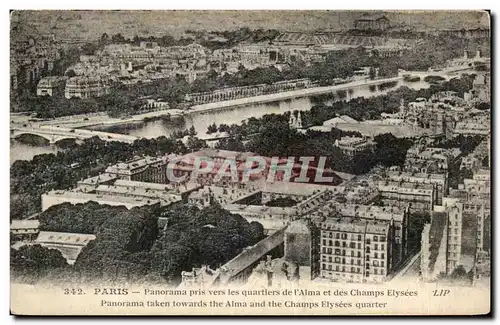 Ansichtskarte AK Paris Panorama pris vers les quartiers de I Alma et des Champs Elysees