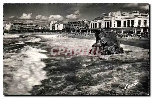 Cartes postales Biarritz La grande plage a maree haute