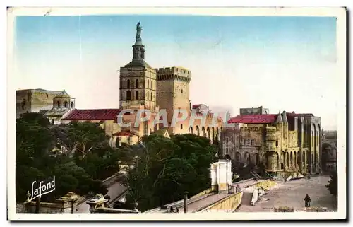 Cartes postales Avignon Vue d ensemble de la Cathedrale et du Palais des Papes