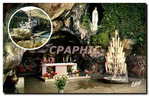 Moderne Karte Lourdes La Grotte Miraculeuse The Miraculous Grotto La Grotta Miracolosa De Wonderbarlijke Grot