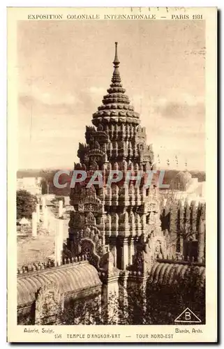 Cartes postales Exposition Colonlale Internationale Paris 1931 Temple D Angkor Vat Tour Nord Est