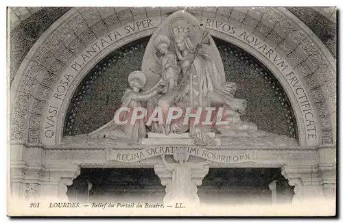 Cartes postales Lourdes Relief du Portail du Rosaire