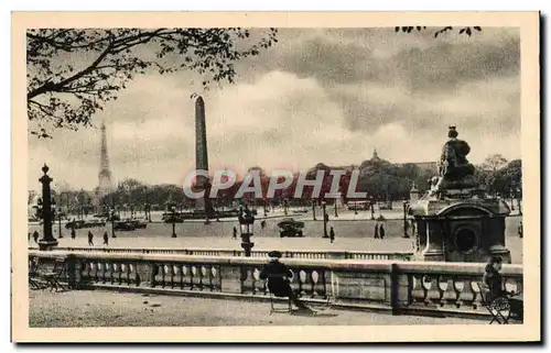Ansichtskarte AK Paris La Place De La Concorde Tour Eiffel