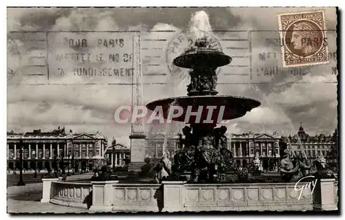 Ansichtskarte AK Paris Place de la Concorde L une des fontaines et l obelisque