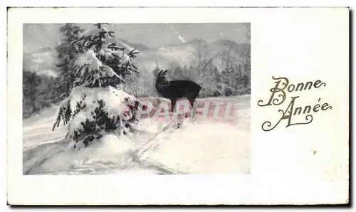 Cartes postales Fantaisie Bonne Annee Chamois