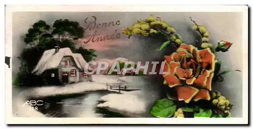 Cartes postales fantaisie Fleurs Bonne Annee