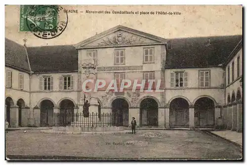 Cartes postales Beaune Monument des Combattants et place de l hotel de ville