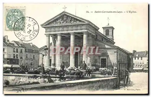 Cartes postales Saint Germain en Laye L Eglise Cochers attelage Cheval Horse