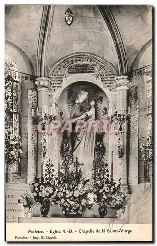 Cartes postales Pontoise Eglise N D Chapelle de la Sainte Vierge