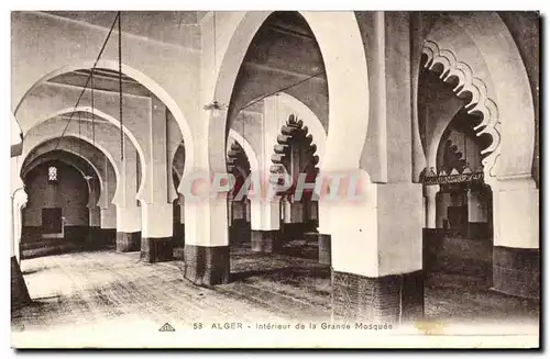 Cartes postales Alger Interieur de la Grande Mosquee Algerie