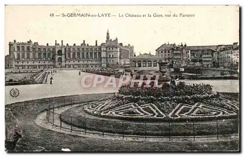 Cartes postales St Germain en Laye Le Chateau et la Gare vue du Parterre