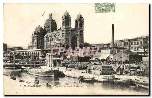 Cartes postales Marseille Canal St Jean et Cathedrale