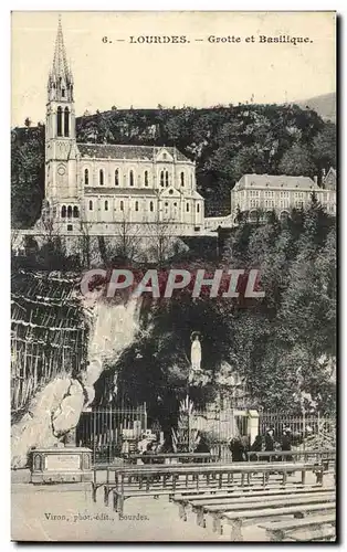 Cartes postales Lourdes Grotte et Basilique