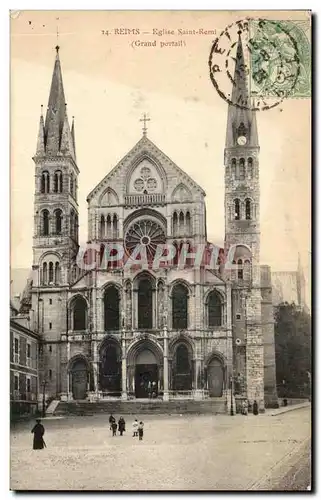 Cartes postales Reims Eglise Saint Remi (Grand Portail)