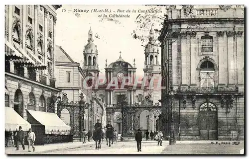 Cartes postales Nancy Rue de la Constitution et la Cathedrale