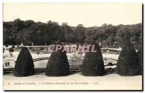 Cartes postales Jardins de Versailles Le Parterre de Latone vu du Fer a cheval