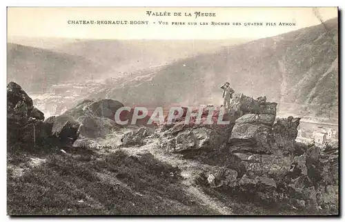 Cartes postales Vallee De La Meuse Chateau Regnault Bogny Vue Prise Sur Les Roches Des Quatre Fils Aymon