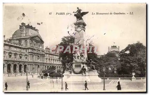 Ansichtskarte AK Paris Le Monument de Gambetta Louvre