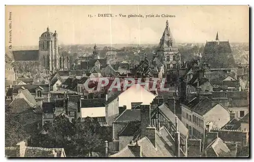 Cartes postales Dreux Vue generale prise du Chateau