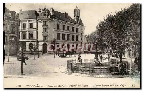 Cartes postales Angouleme Place du Murier et L Hotel des Postes Muier Square and Post