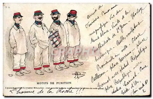 Cartes postales Motifs De Punition Militaria Guillaume