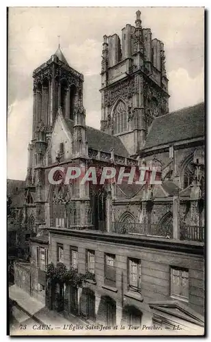 Ansichtskarte AK Caen L Eglise Saint Jean et la Tour Penchee