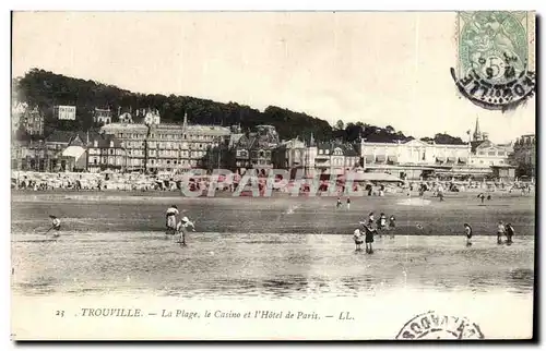 Cartes postales Trouville La Plage le Casino et L Hotel de Paris