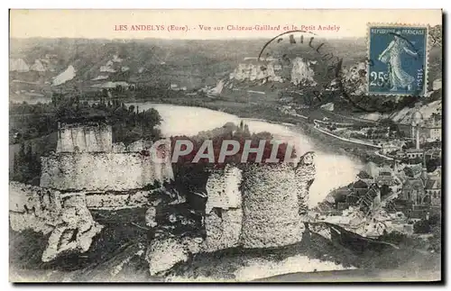 Ansichtskarte AK Les Andelys Vue sur Chateau Gaillard et le Petit Andely