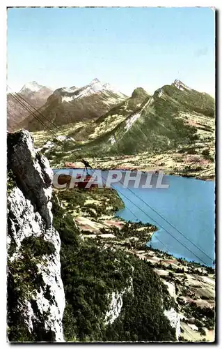 Ansichtskarte AK Lac D Annecy Telepherique du Mont Veyrier et vue sur les montagnes des Bauges