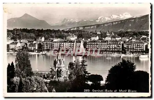 Cartes postales Geneve Rade et Mont Blanc