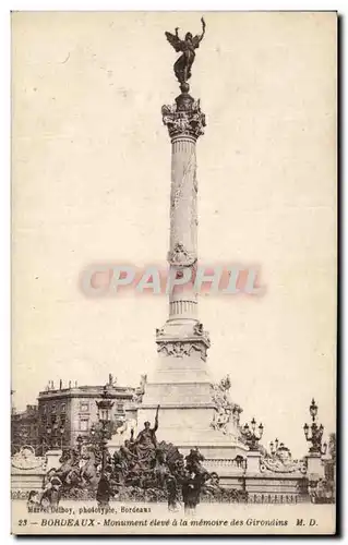 Cartes postales Bordeaux monument eleve a la memore des Girondins