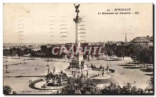 Cartes postales Bordeaux Le monument des Girondins