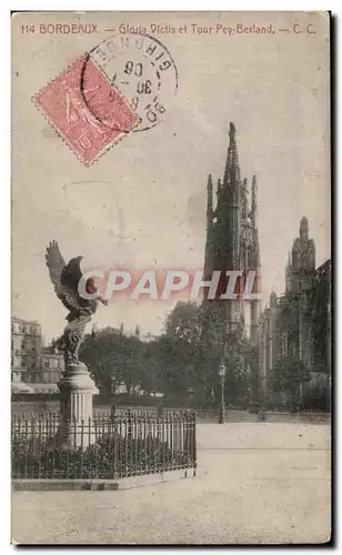 Cartes postales Bordeaux Gloria Victis et Tour Pey Berland