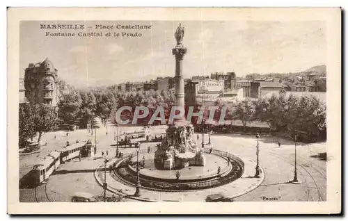 Cartes postales Marseille Place Castellane Fontaine Cantini et le Prado