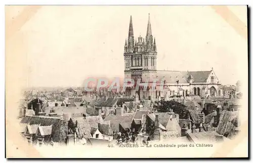 Cartes postales Angers La Cathedrale prise du Chateau