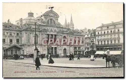 Ansichtskarte AK Angers Place du Raliement Le Theatre