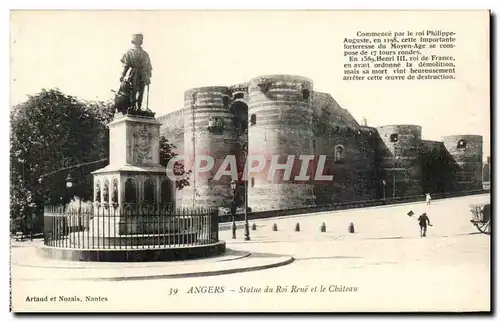 Cartes postales Aners Statue du Roi Rene et le Chareau